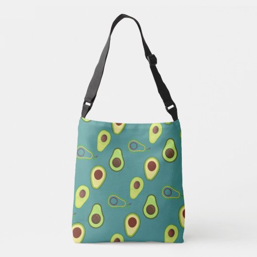 Schattigee Avocado slice zomer Groene gradiënt Pat Crossbody Tas (Achterkant)