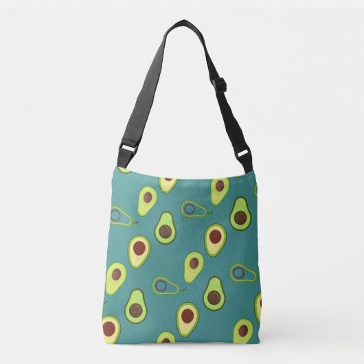 Schattigee Avocado slice zomer Groene gradiënt Pat Crossbody Tas (Voorkant)