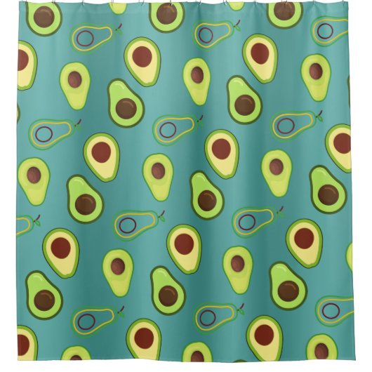 Schattigee Avocado slice zomer Groene gradiënt Pat Douchegordijn (Voorkant)