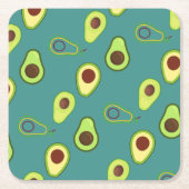 Schattigee Avocado slice zomer Groene gradiënt Pat Kartonnen Onderzetters (Voorkant)