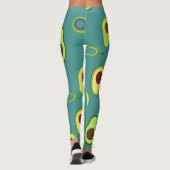 Schattigee Avocado slice zomer Groene gradiënt Pat Leggings (Achterkant)