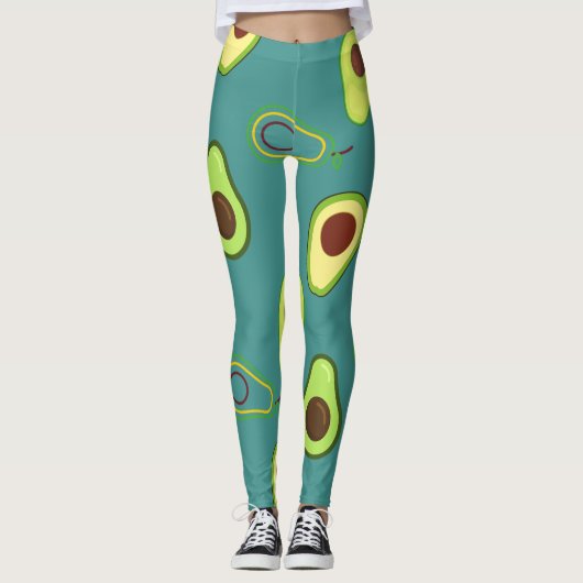 Schattigee Avocado slice zomer Groene gradiënt Pat Leggings (Voorkant)