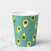 Schattigee Avocado slice zomer Groene gradiënt Pat Papieren Bekers (Achterkant)