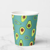 Schattigee Avocado slice zomer Groene gradiënt Pat Papieren Bekers (Voorkant)