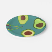 Schattigee Avocado slice zomer Groene gradiënt Pat Papieren Bordje (Gekanteld)
