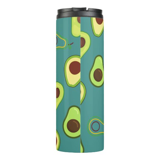 Schattigee Avocado slice zomer Groene gradiënt Pat Thermosbeker (Achterkant)