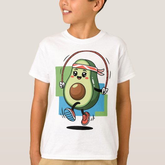 Schattigee avocado springtouw – Fitness Kawaii T-shirt (Voorkant)