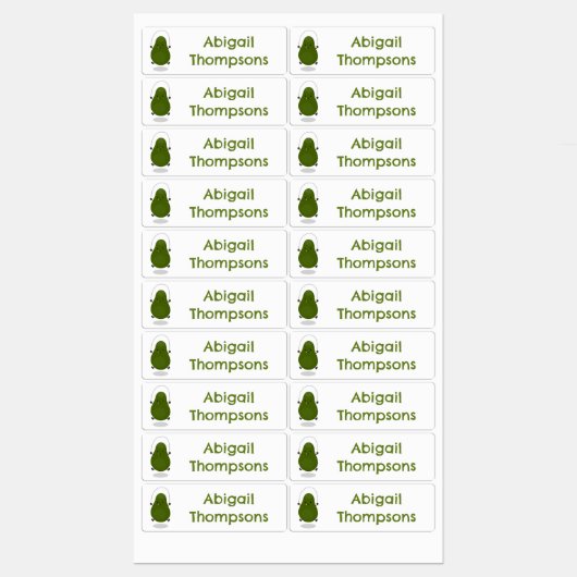 Schattigee avocado sprong touw cartoon gepersonali labels (Vel)