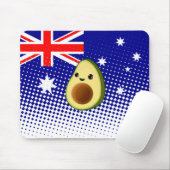 Schattigee avocado tekenen Australische vlag Custo Muismat (Met muis)