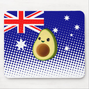 Schattigee avocado tekenen Australische vlag Custo Muismat