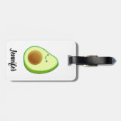 Schattigee avocado tekening aangepaste naam bagagelabel (Achterkant horizontaal)