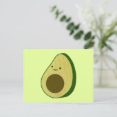 Schattigee avocado tekening gesimuleerd borduurwer briefkaart (Staand voorkant)