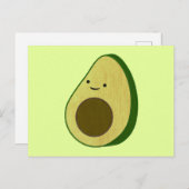 Schattigee avocado tekening gesimuleerd borduurwer briefkaart (Voorkant / Achterkant)