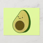 Schattigee avocado tekening gesimuleerd borduurwer briefkaart (Voorkant)