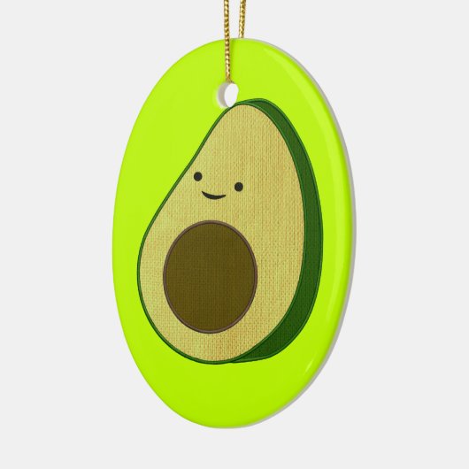 Schattigee avocado tekening gesimuleerd borduurwer keramisch ornament (Links)