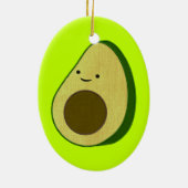 Schattigee avocado tekening gesimuleerd borduurwer keramisch ornament (Achterkant)