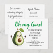 Schattigee avocado verwijzing onroerend goed marke briefkaart (Voorkant / Achterkant)