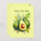 Schattigee avocado Voeg bericht toe Briefkaart (Voorkant / Achterkant)