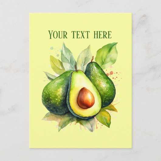 Schattigee avocado Voeg bericht toe Briefkaart (Voorkant)