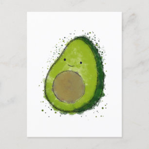 Schattigee avocado-Waterverf Briefkaart