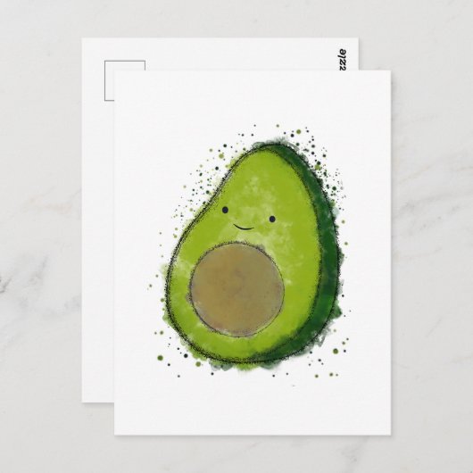 Schattigee avocado-Waterverf Briefkaart (Voorkant / Achterkant)