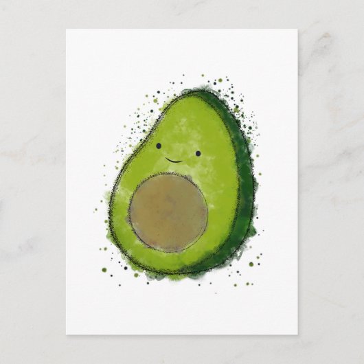 Schattigee avocado-Waterverf Briefkaart (Voorkant)