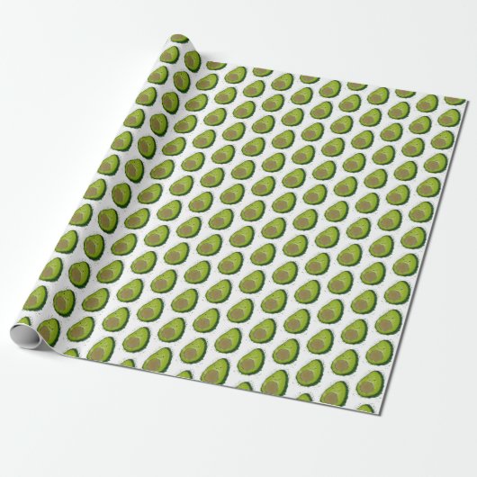 Schattigee avocado-Waterverf Cadeaupapier (Uitgerold)