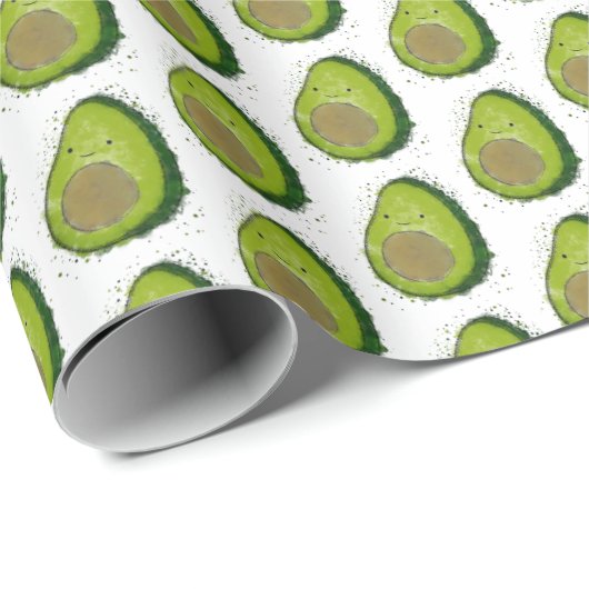 Schattigee avocado-Waterverf Cadeaupapier (Rol Hoek)