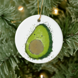 Schattigee avocado-Waterverf Keramisch Ornament