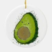 Schattigee avocado-Waterverf Keramisch Ornament (Achterkant)