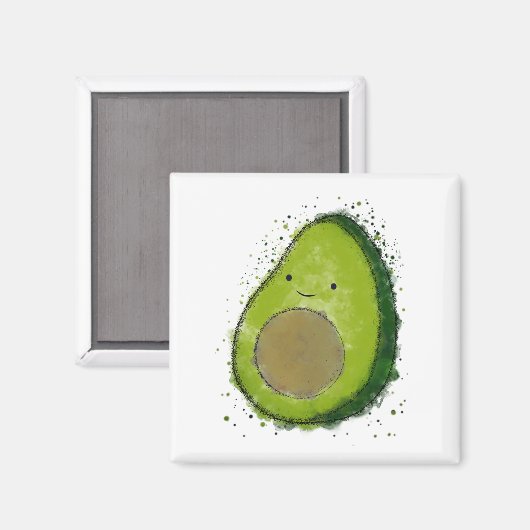 Schattigee avocado-Waterverf Magneet (Voorkant / Achterkant)