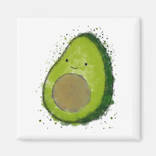 Schattigee avocado-Waterverf Magneet