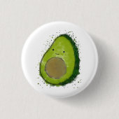 Schattigee avocado-Waterverf Ronde Button 3,2 Cm (Voorkant)