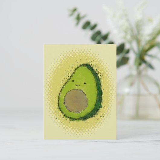 Schattigee avocado Waterverf  stijlprint Briefkaart (Staand voorkant)