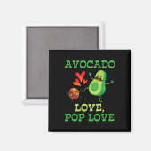 Schattigee avocado's dansen samen Avocado Love Pop Magneet (Voorkant / Achterkant)