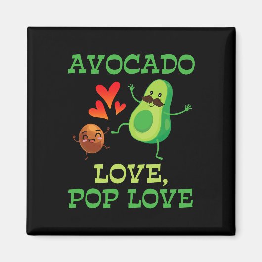Schattigee avocado's dansen samen Avocado Love Pop Magneet (Voorkant)