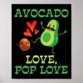 Schattigee avocado's dansen samen Avocado Love Pop Poster (Voorkant)