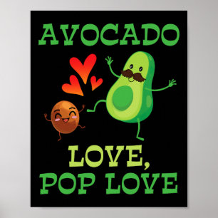 Schattigee avocado's dansen samen Avocado Love Pop Poster