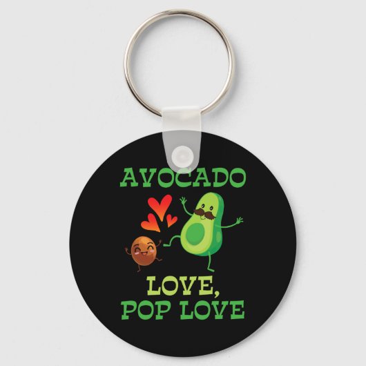 Schattigee avocado's dansen samen Avocado Love Pop Sleutelhanger (Voorkant)