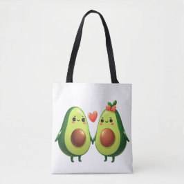 Schattigee avocado's - Kawaii Couple Heart Design Tote Bag