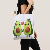 Schattigee avocado's - Kawaii Couple Heart Design Tote Bag (Dichtbij)