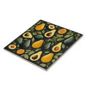 Schattigee avocado's keramische tegel tegeltje (Zijkant)