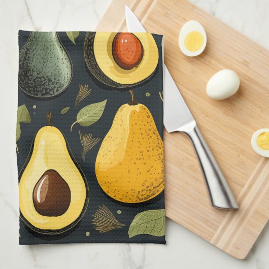 Schattigee avocado's keukenhanddoek (Quarter Fold)