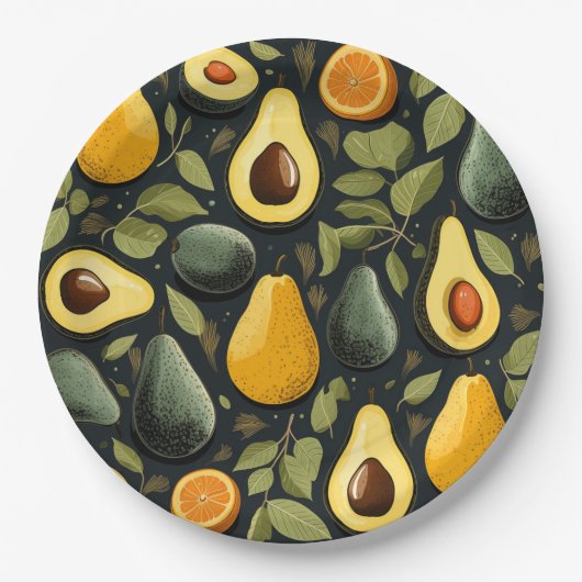 Schattigee avocado's papier bord (Voorkant)