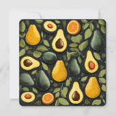 Schattigee avocado's platte kaart (Voorkant)