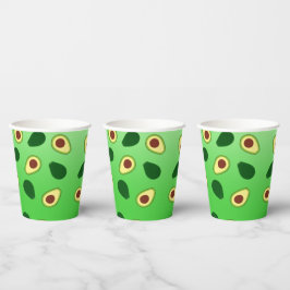 Schattigee Avocado's slice zomergroene gradiënt Pa Papieren Bekers