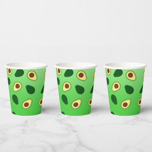 Schattigee Avocado's slice zomergroene gradiënt Pa Papieren Bekers (Multi)