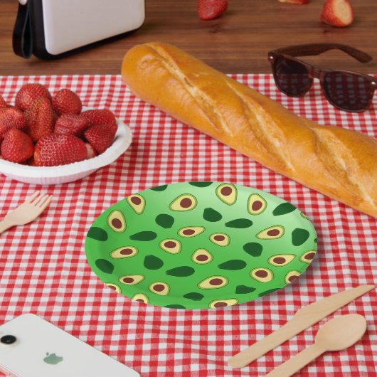 Schattigee Avocado's slice zomergroene gradiënt Pa Papieren Bordje (Picknick)