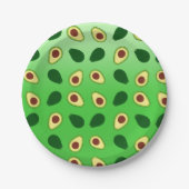 Schattigee Avocado's slice zomergroene gradiënt Pa Papieren Bordje (Voorkant)