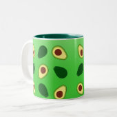 Schattigee Avocado's slice zomergroene gradiënt Pa Tweekleurige Koffiemok (Voorkant links)